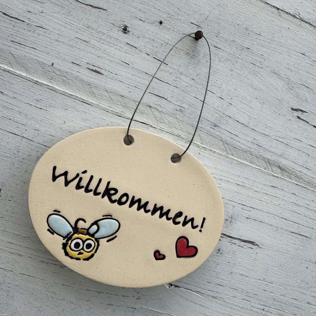 Willkommen Schild Biene 5.webp