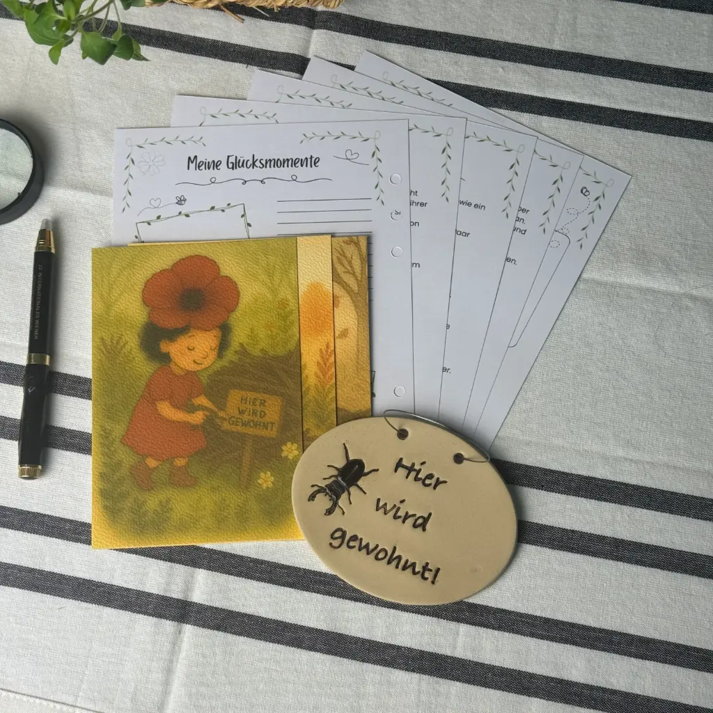 Set Benjeshecke - Geschichten und Keramikschild