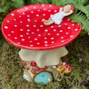 Fliegenpilz-Elfenhaus aus Keramik – Insektentränke, Insektenhotel & märchenhafte Deko in einem