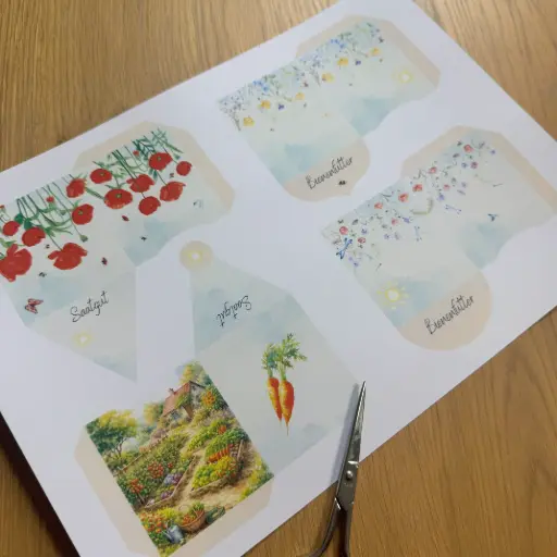 Minitaschen-Set „Saatgutliebe“ für Junk Journals